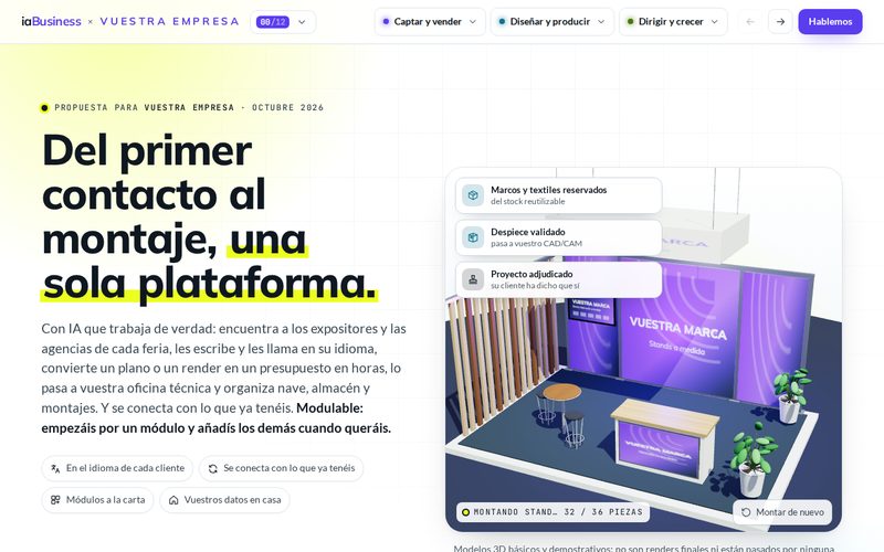 Plataforma para empresas de stands